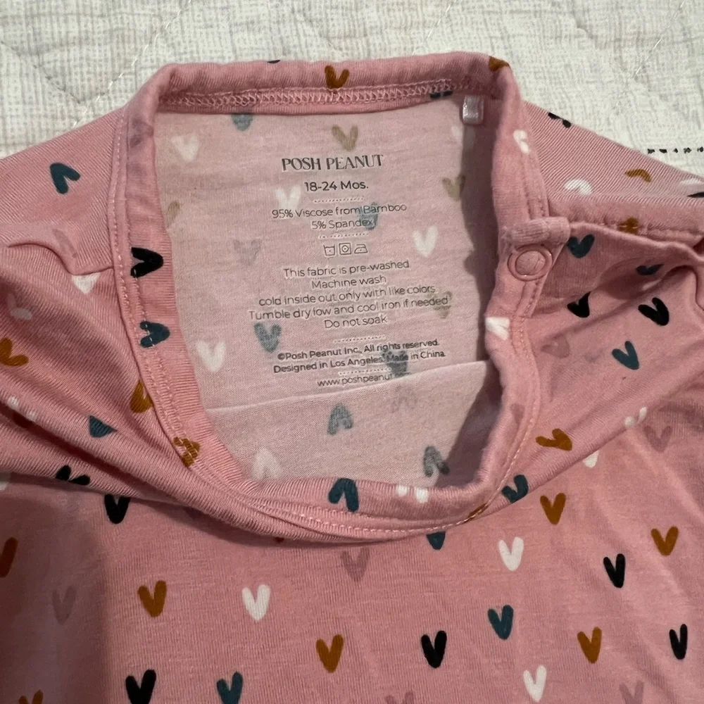 Pink Heart Patterned Long Sleeve Dress